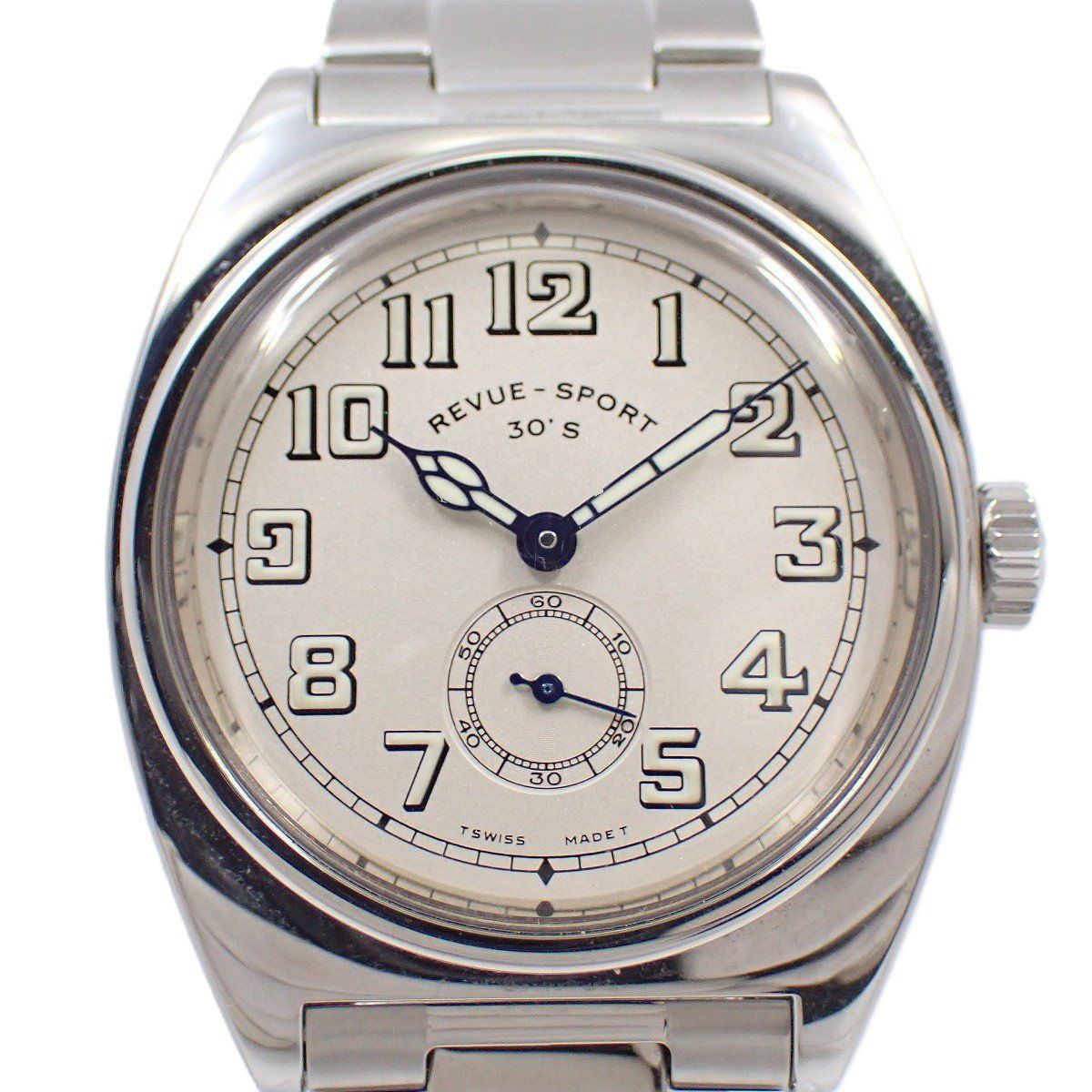 レビュートーメン レビュースポーツ 30 s 2004年 250本 モデル 手巻き メンズ 腕時計 純正SSベルト 15000.3いおき質店
