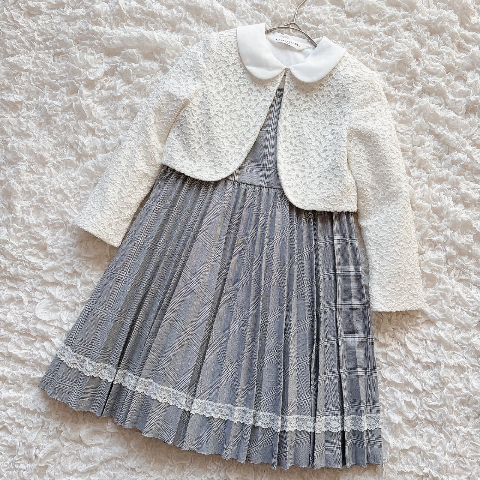 CHOPIN ショパン 120 ボレロ ワンピース 冠婚葬祭 プリーツワンピース 七五三 入園式 卒園式 フォーマル