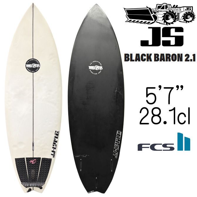 JSサーフボード ブラックバロン 2.1 PE モデル 5 7 28.1 L ユーズドボード Surfboard JS Industries SurfBoards BlackBaron Model 170.2 cm