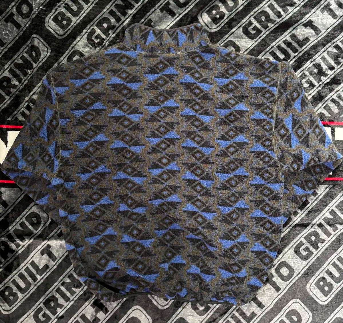 コロンビア アズテック プリント ツリーバル パータン クォーター ジップ フリース ブルー アンド ブラック