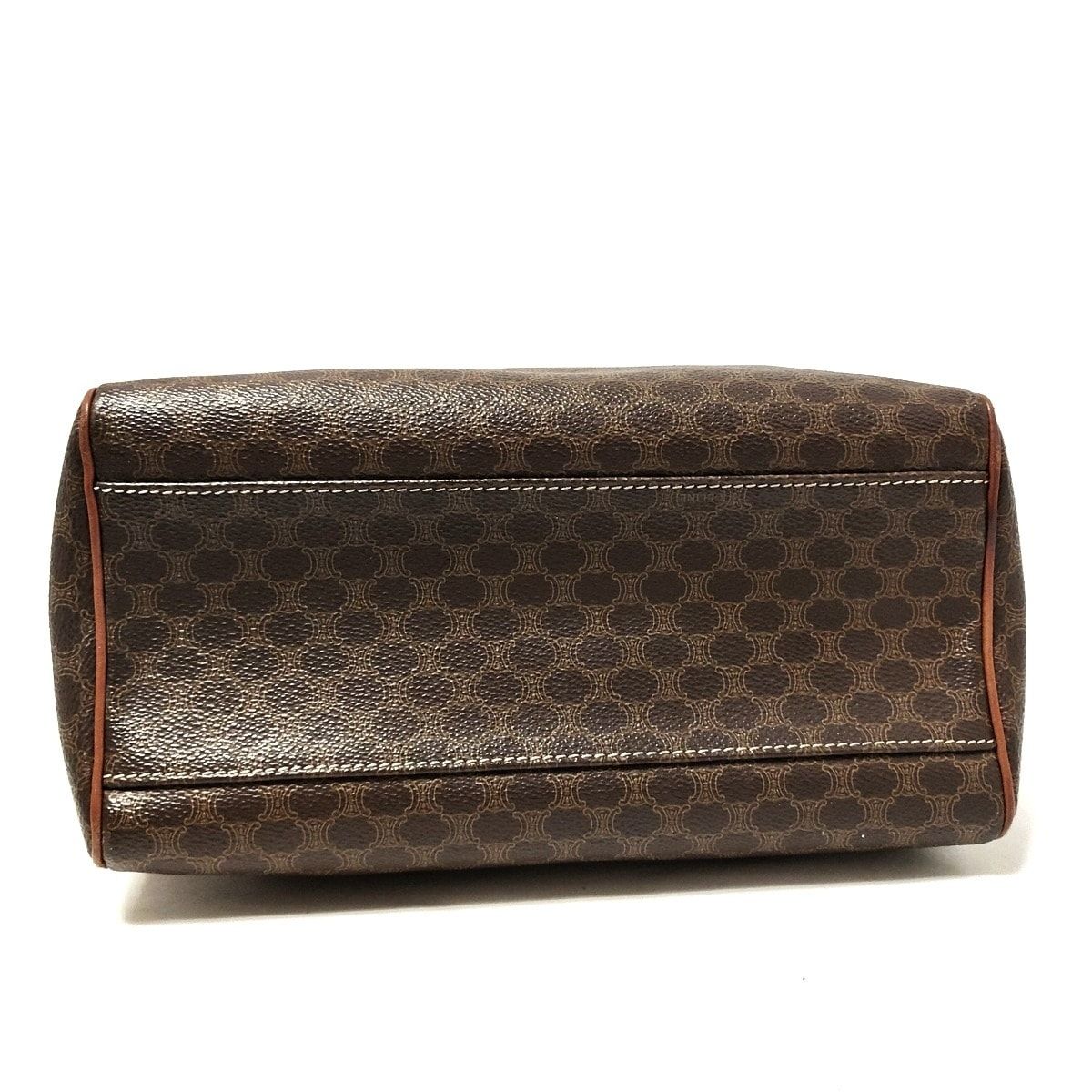 CELINE セリーヌ ハンドバッグ マカダム柄 ダークブラウン×ブラウン ミニボストン レザー DECORATOM_COM_BR