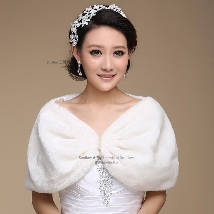 ショール ウェディングショール ファー ウェディング ホワイト 白 結婚