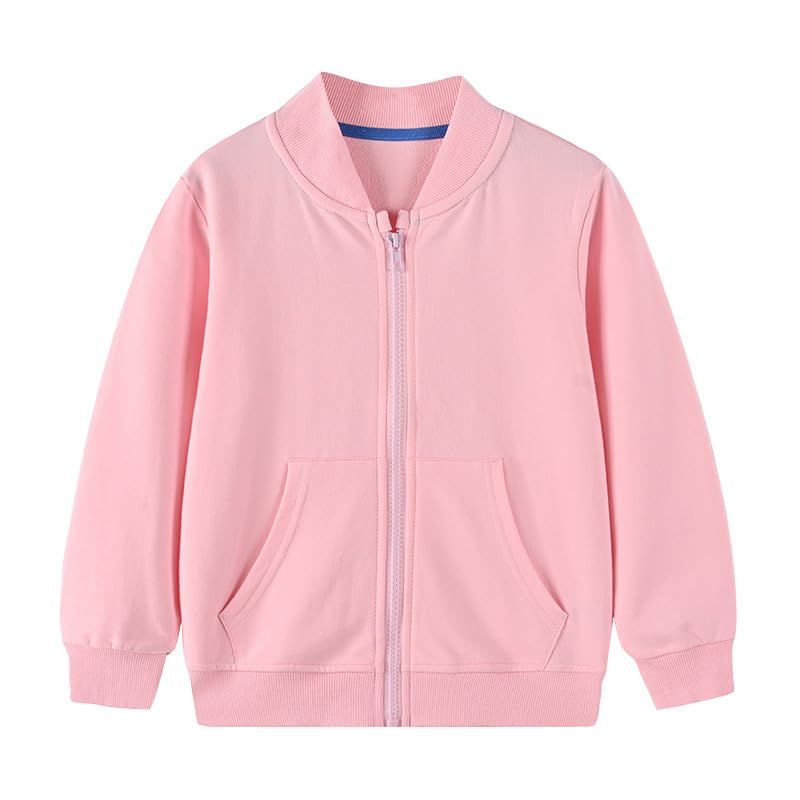 【驚きの破格値，大得価】 【新品】 [Ｋａｙｉｙａｓｕ] キッズ ジャケット 男の子 女の子 パーカー アウター 綿100％ フードなし コート 子供服 春 秋 通学 通園 110-150 薄手(120 ピンク) 0 ジャケット
