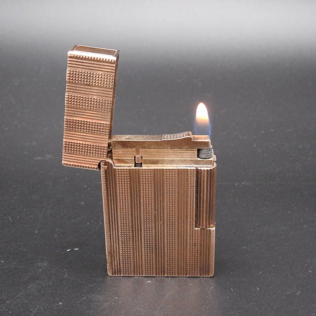 着火 済み S.T Dupont ライン2 ストライプ ゴールド ガスライター ️AAランク 現品限り