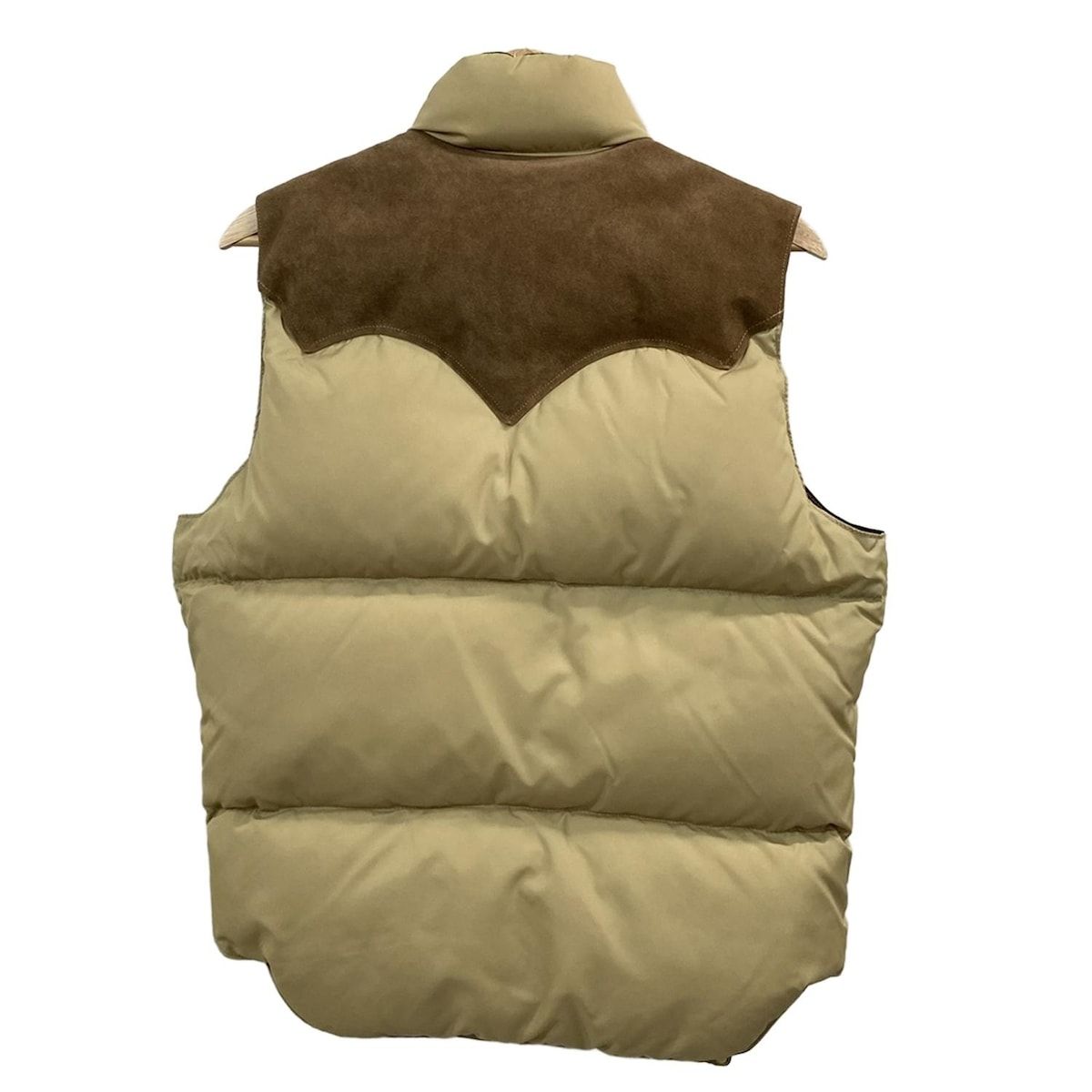 ROCKY MOUNTAIN ロッキーマウンテン ダウンベスト サイズ38 M メンズ - ベージュ×ダークブラウン 一部スエード 冬