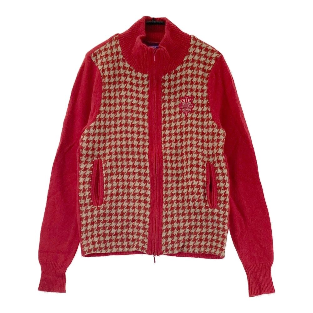 サイズ M BEAMS GOLF ビームスゴルフ 蓄熱 ニットジャケット 千鳥格子柄 レッド系 240101389927 ゴルフウェア レディース ストスト