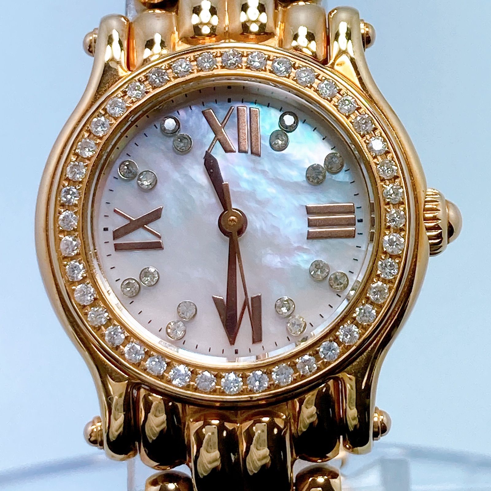 540 ルナージュ AD-008 シェル ダイヤ ラウンド 腕時計