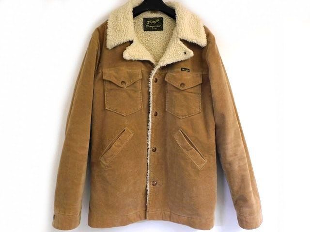 wrangler BEAMS 別注 ラングラー ボアランチコート ビームス ボアジャケット コーデュロイ サイズM ベージュ系 メンズ 7K