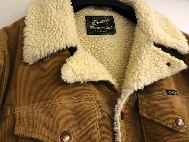 wrangler BEAMS 別注 ラングラー ボアランチコート ビームス ボアジャケット コーデュロイ サイズM ベージュ系 メンズ 7K