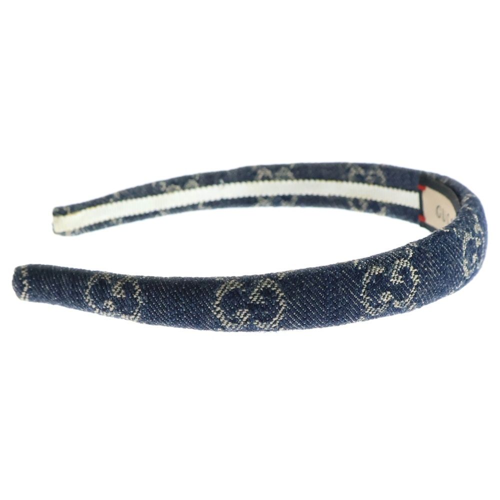 GUCCI (グッチ) ウォッシュド GGジャガード デニム カチューシャ ヘア
