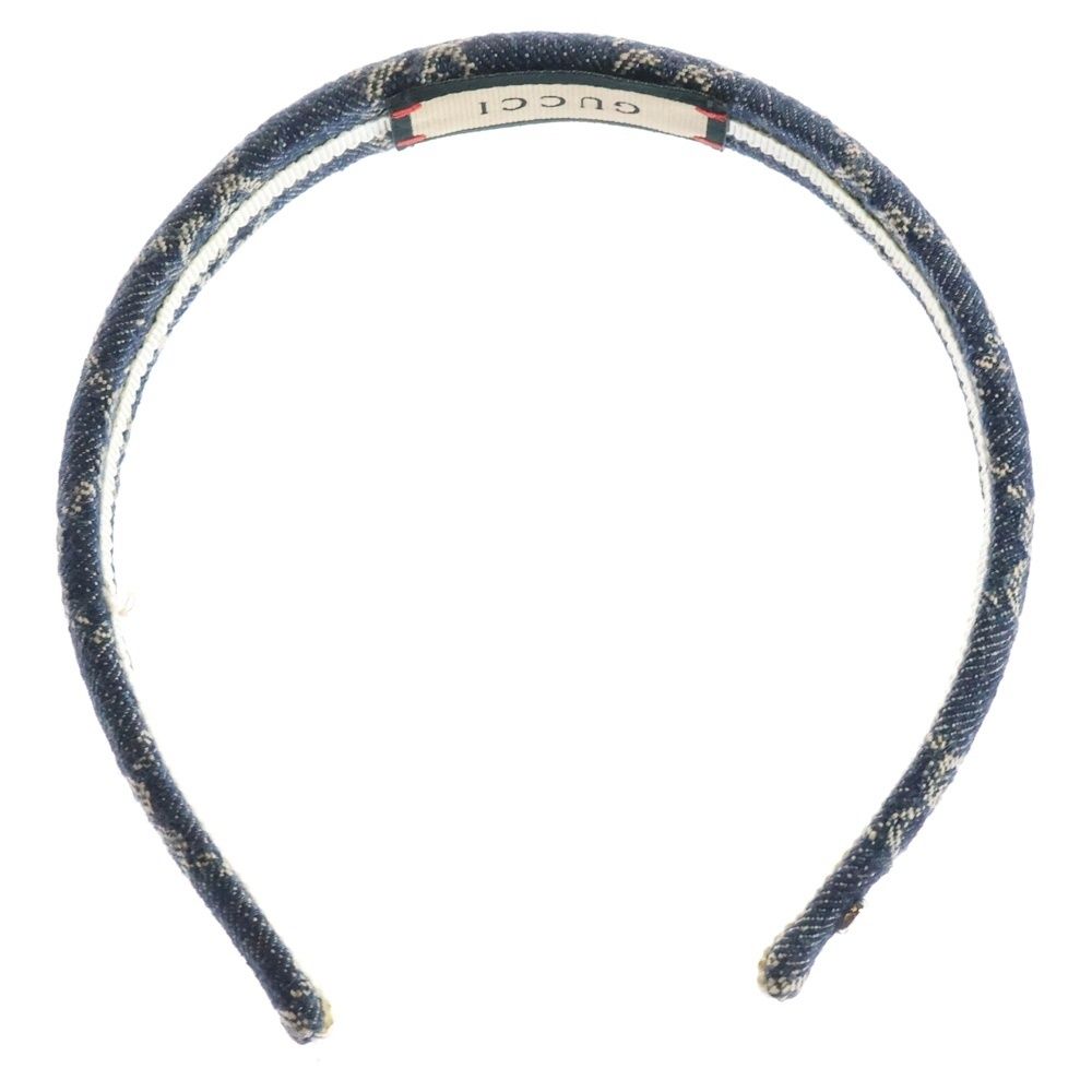 GUCCI (グッチ) ウォッシュド GGジャガード デニム カチューシャ ヘア