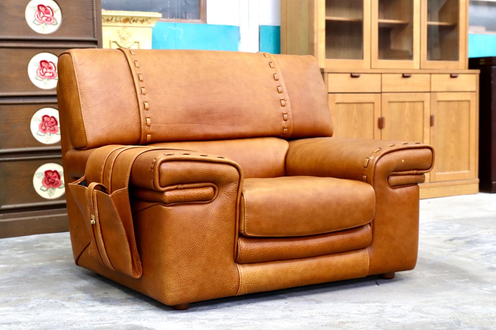 formenti フォルメンティ イタリア製 最 ラグジュアリー シングルソファ 厚手本革 ブラウン ユーロカーサ取扱 約70万