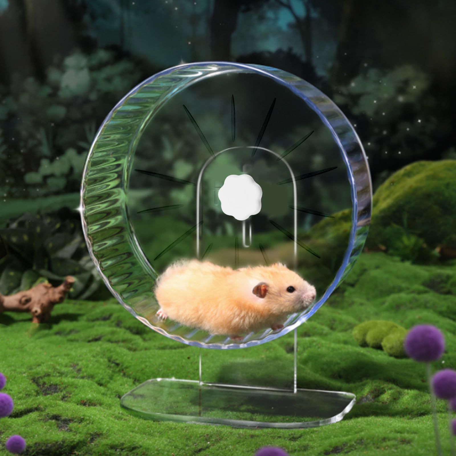 新品 DIFEIUKI ハムスター回し車 サイレントホイール 22cm クリアー