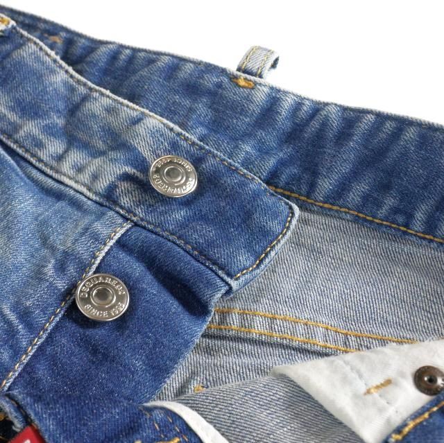 ディースクエアード DSQUARED2 23AW ブリーチ加工 ベリーショート デニムパンツ ジーンズ 38 インディゴ 8S72MU0476 正規 DECORATOM_COM_BR