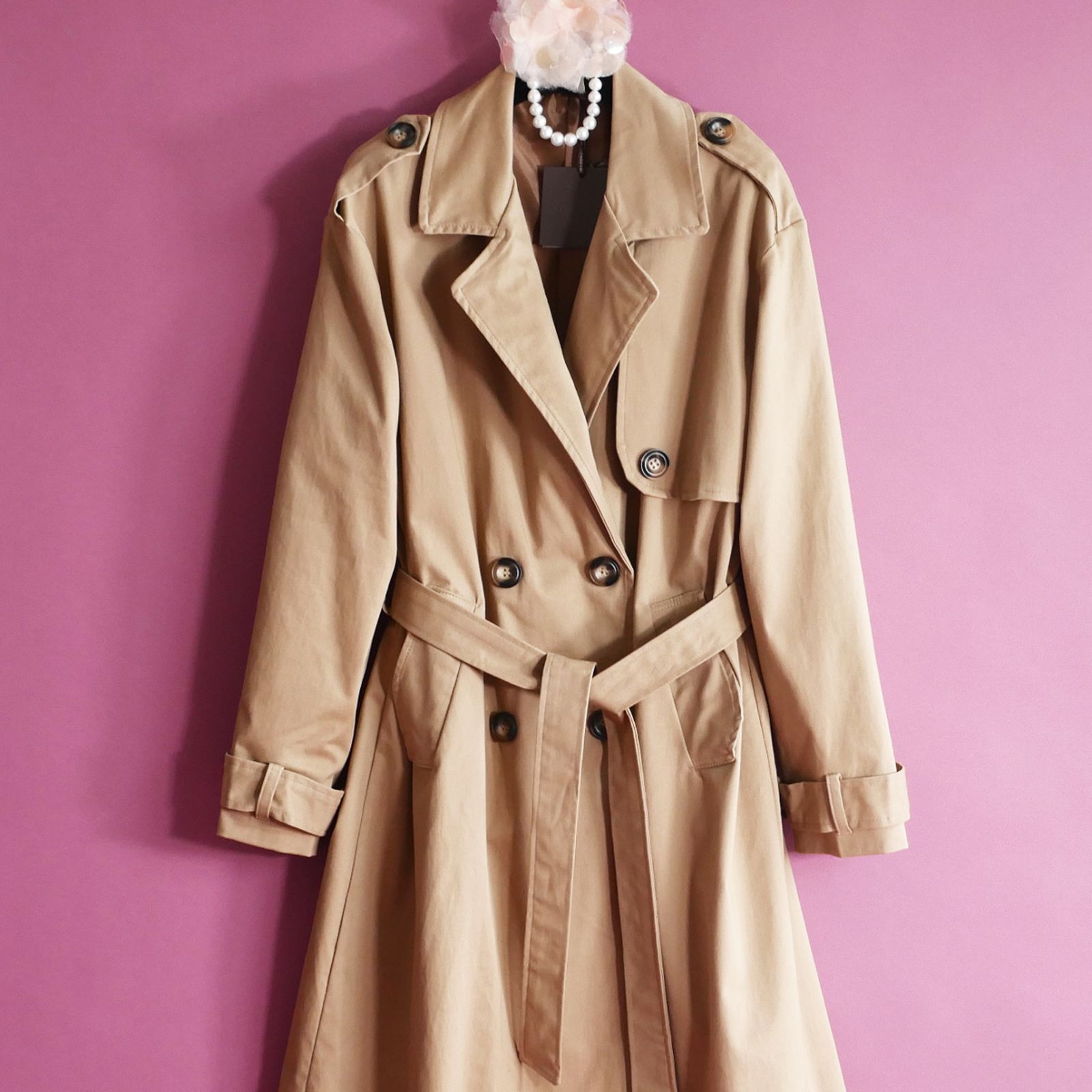 dt111 S M 選択可 フィレンツェの新ブランド トダミ Made in Italy 25-26秋冬 エレガントな大人女性のトレンチコート