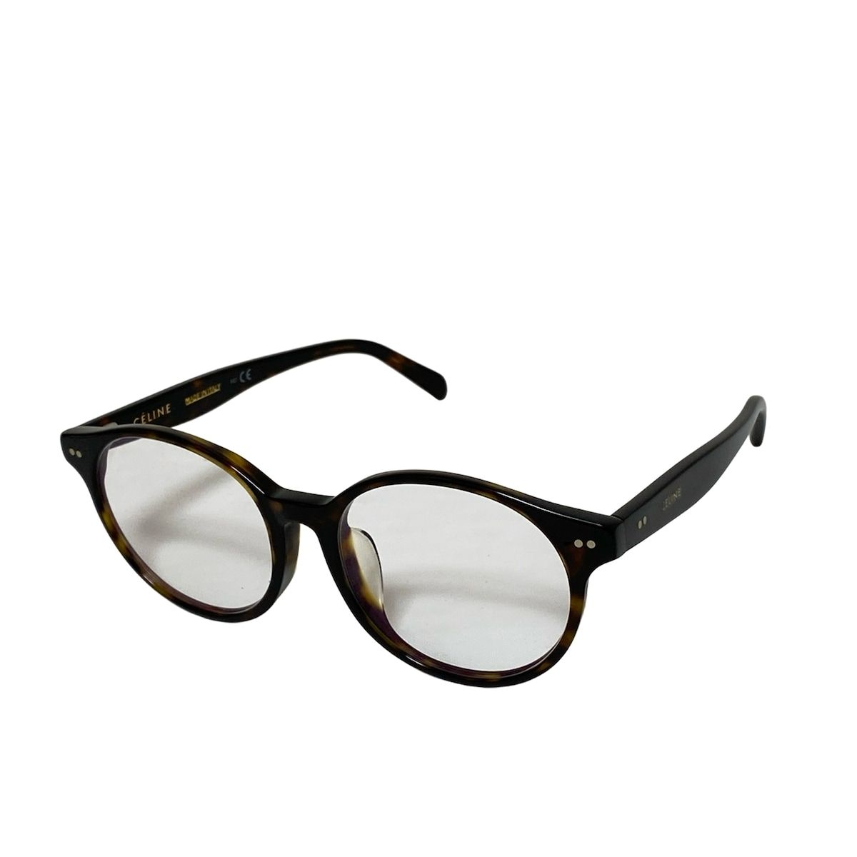 CELINE セリーヌ メガネ - クリア×ダークブラウン×ライトブラウン