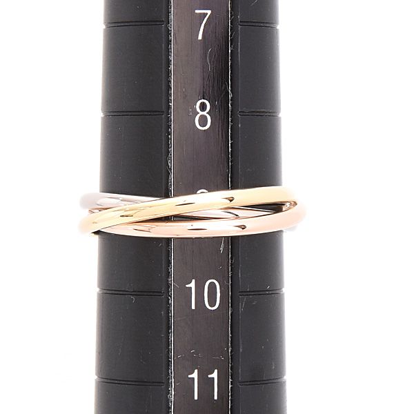 4F144/カルティエ/トリニティリング/3連/750/49/6.9g/箱付き 新品磨き済 カルティエ トリニティ リング 49 750 K18 指輪 9号 幅3mm