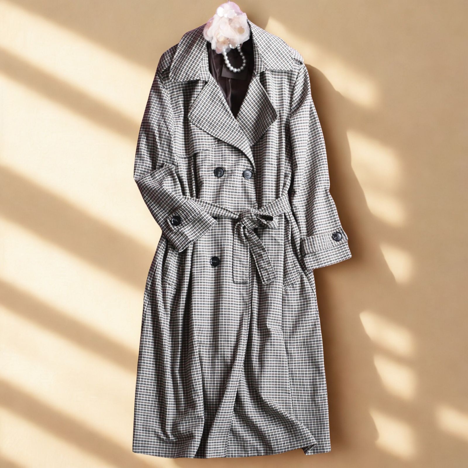 dt113 S M L 選択可 フィレンツェの新ブランド トダミ Made in Italy 25-26秋冬 エレガントな丈感トレンチコート