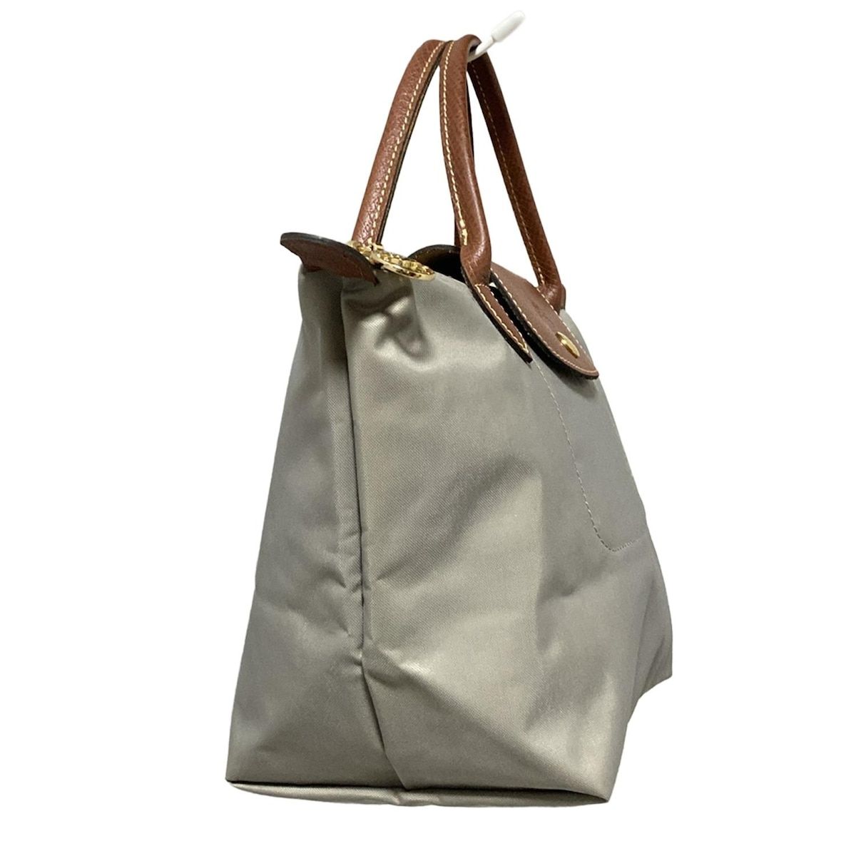 LONGCHAMP ロンシャン ハンドバッグ ル プリアージュオリジナル グレー×ダークブラウン 折りたたみ レザー