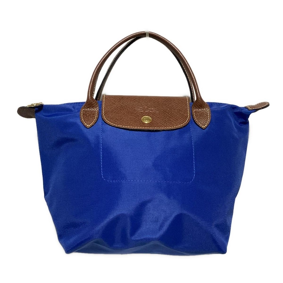 LONGCHAMP ロンシャン ハンドバッグ ル プリアージュオリジナル ブルー×ダークブラウン 折りたたみ レザー