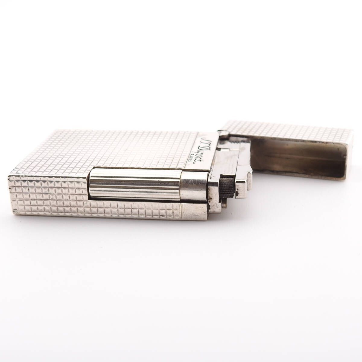  着火未 S.T Dupont ライン2 モンパルナス ダブルバナー ダイヤモンドヘッド ガスライター シルバー ️AAランク ライター本体 喫煙具 ライター