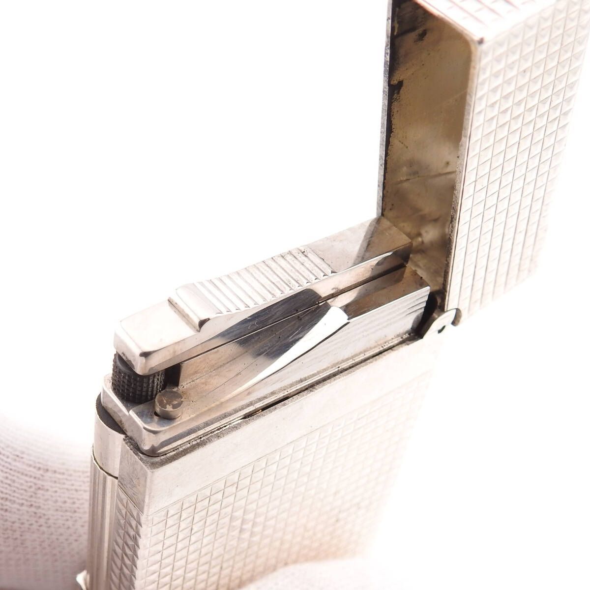 着火未 S.T Dupont ライン2 モンパルナス ダブルバナー ダイヤモンドヘッド ガスライター シルバー ️AAランク