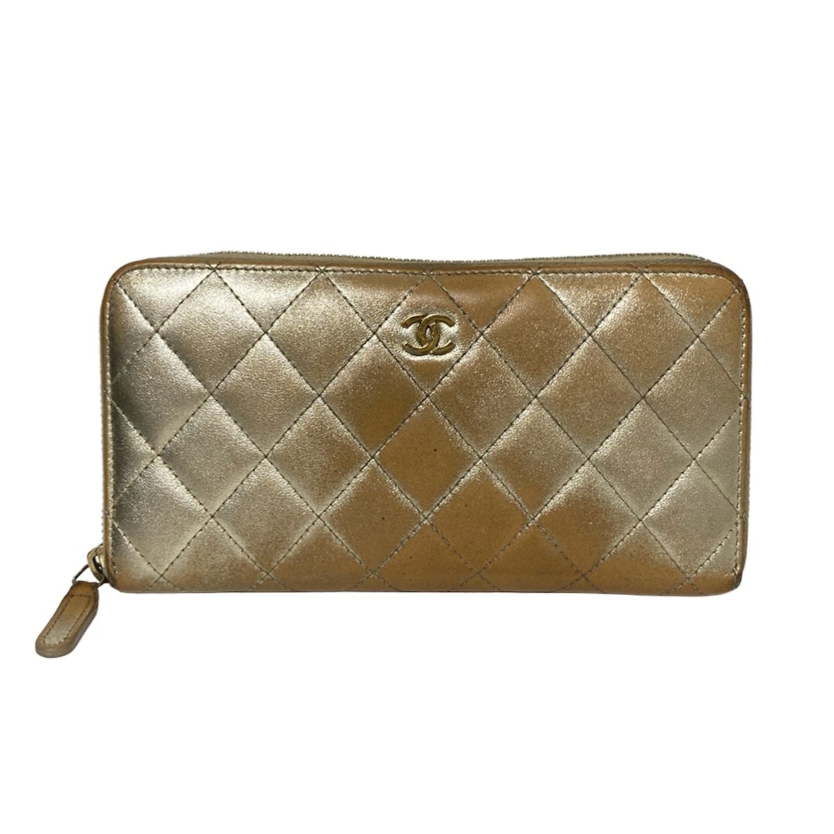 CHANEL シャネル 長財布 マトラッセ ゴールド ラムスキン