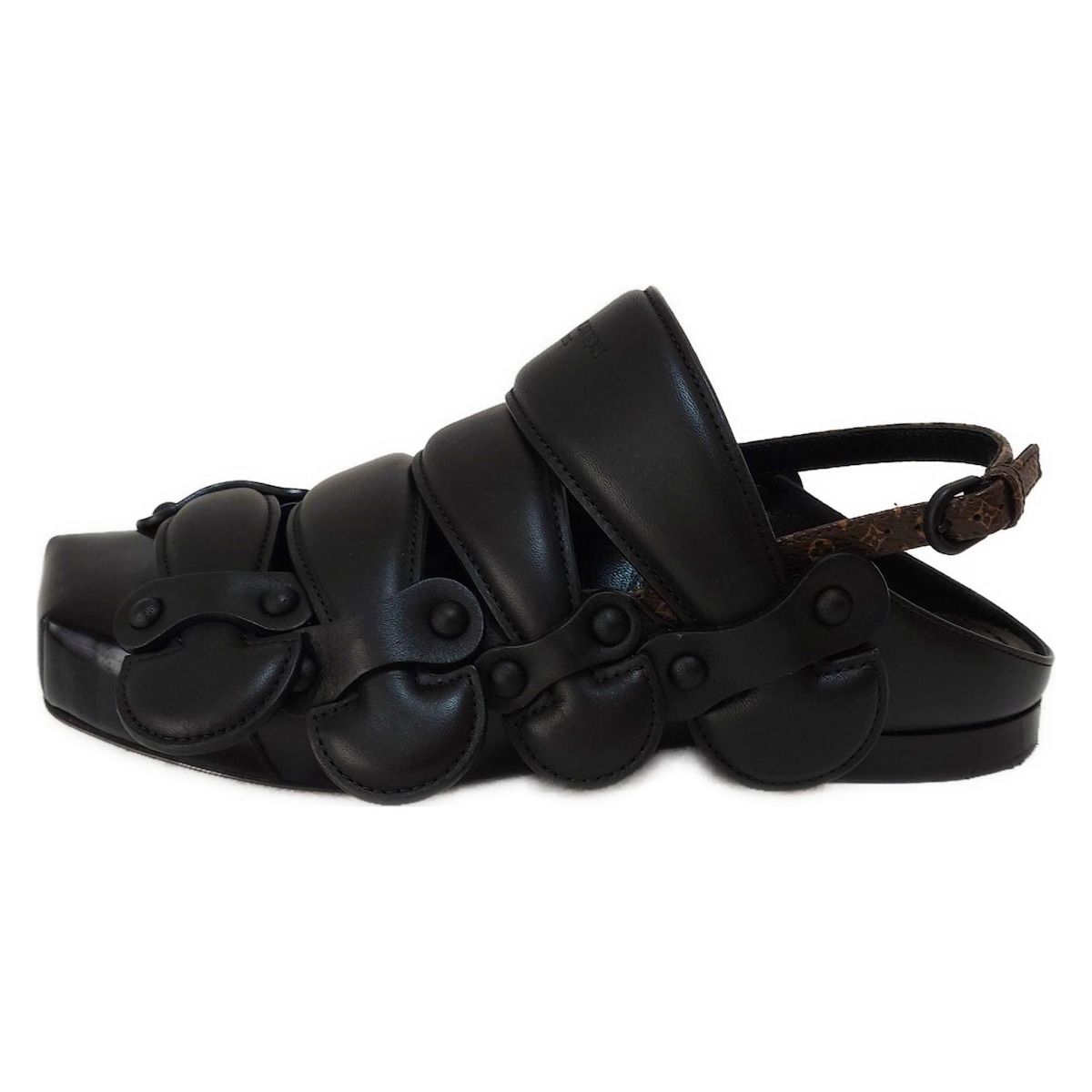 LOUIS VUITTON ルイヴィトン サンダル 36 レディース - 黒 モノグラム レザー