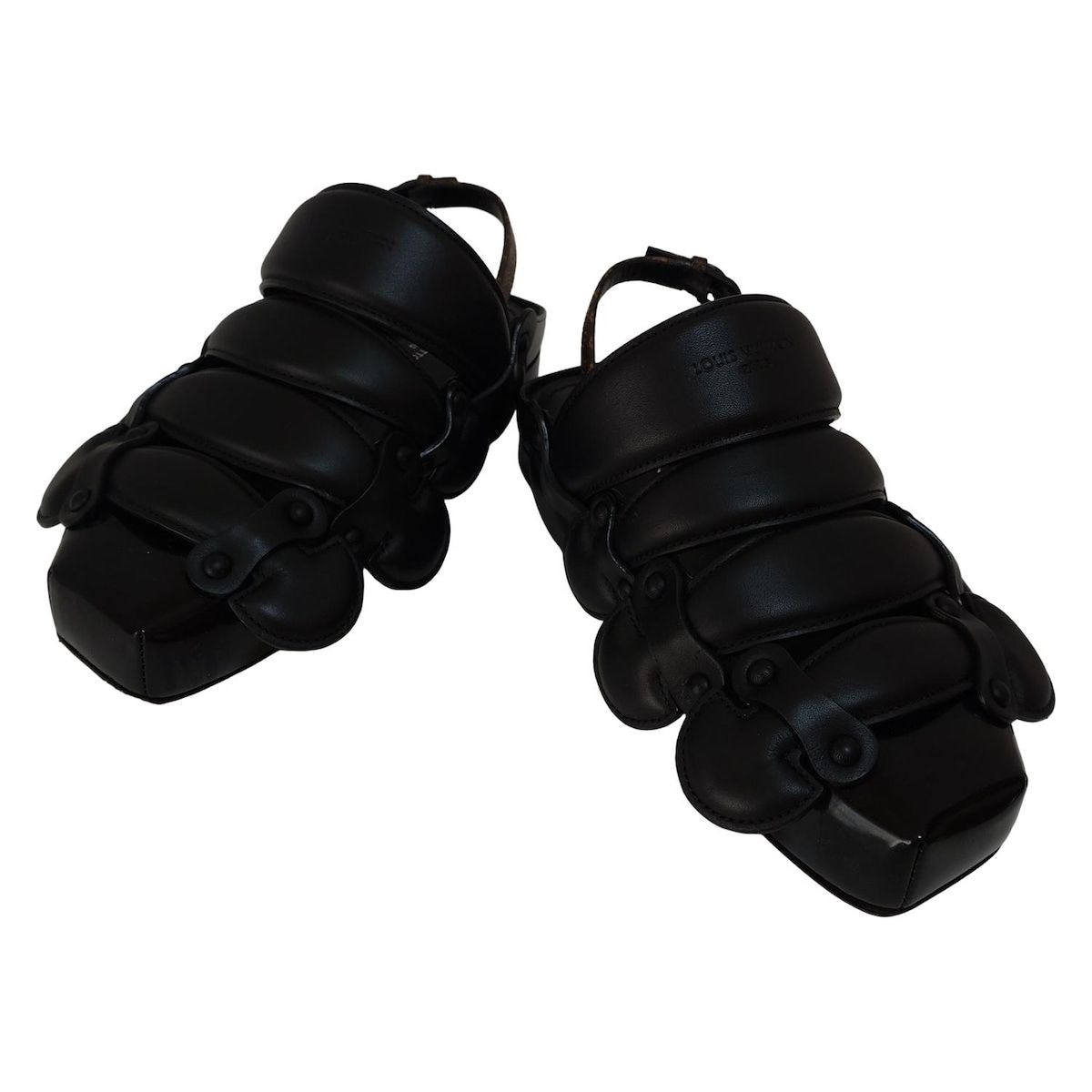 LOUIS VUITTON ルイヴィトン サンダル 36 レディース - 黒 モノグラム レザー