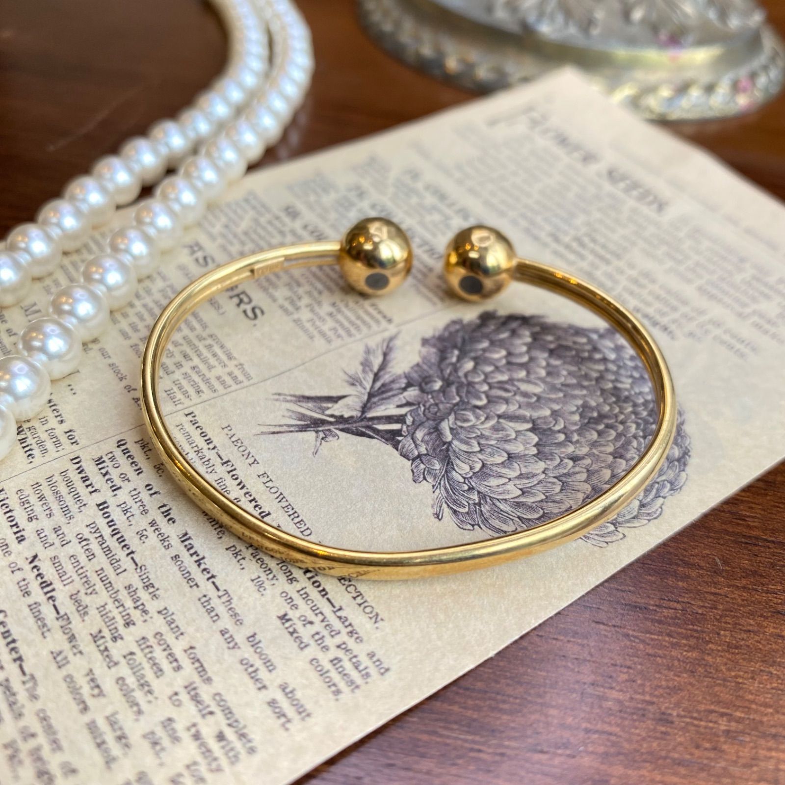 買取店】K18 磁気入り バングル ブレスレット 18cm ゴールド C1213