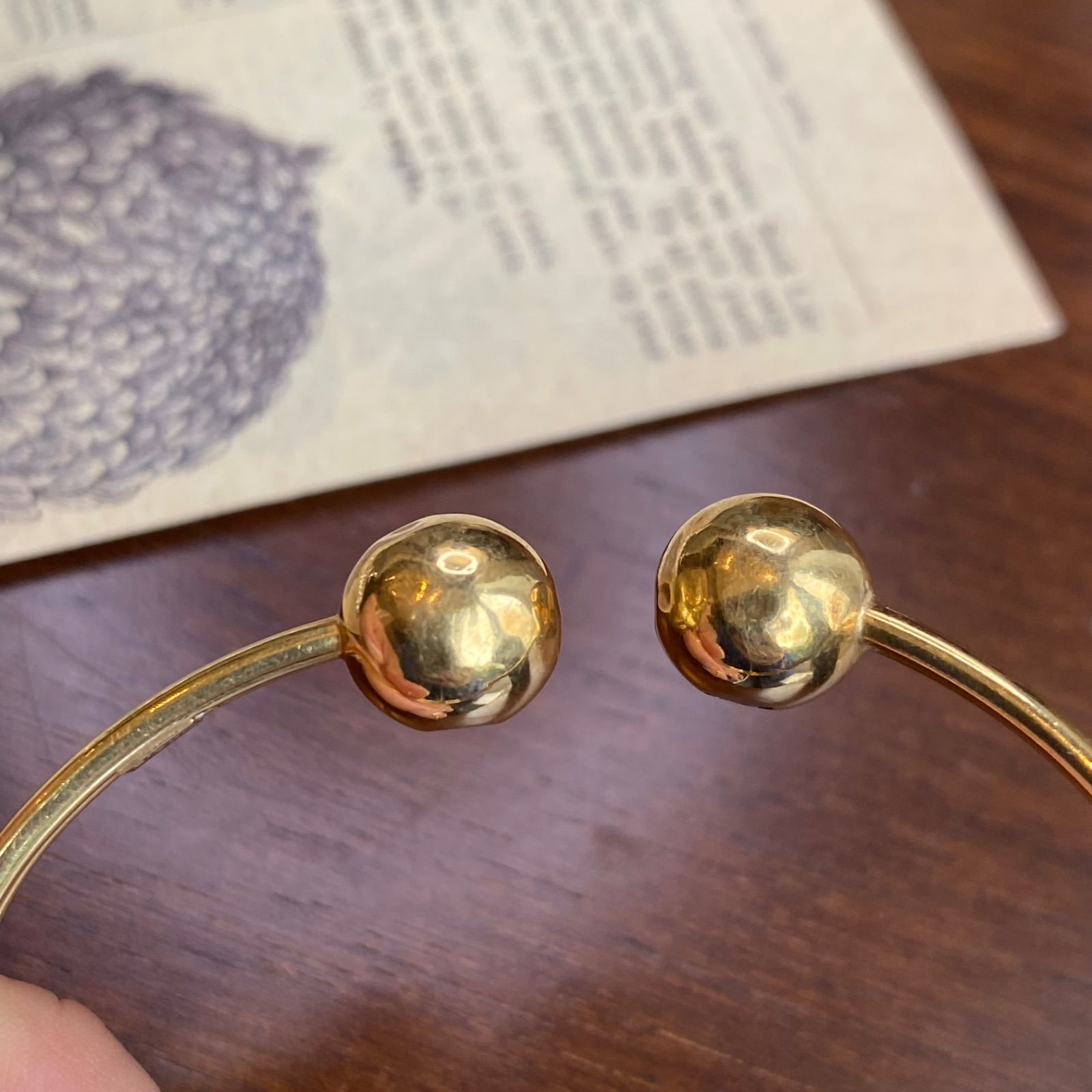 買取店】K18 磁気入り バングル ブレスレット 18cm ゴールド C1213