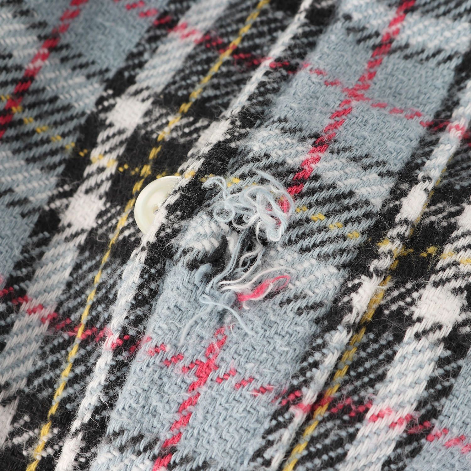 MORE ABOUT LESS モアアバウトレス シャツ サイズ:詳細参照(L位) / 90s ヘビー チェック フランネルシャツ / ライトブルー ブラック / トップス カジュアルシャツ 長袖 / 90年代 アーカイブ【メンズ】【中古】【K4348】 MORE ABOUT LESS モアアバウトレス シャツ サイズ:詳細参照(L位) / 90s