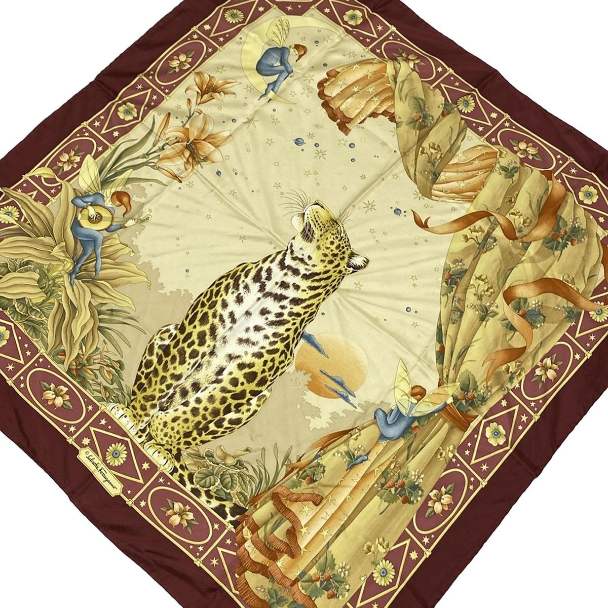 FERRAGAMO SalvatoreFerragamo サルバトーレフェラガモ スカーフ - ベージュ×ボルドー トラ