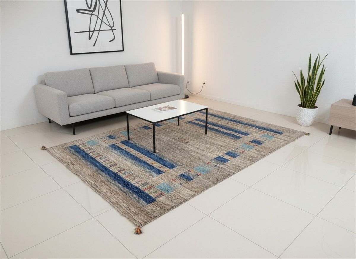 ペルシャ ギャッベ リビング ラグ 247x170㎝ グレー RJ6749