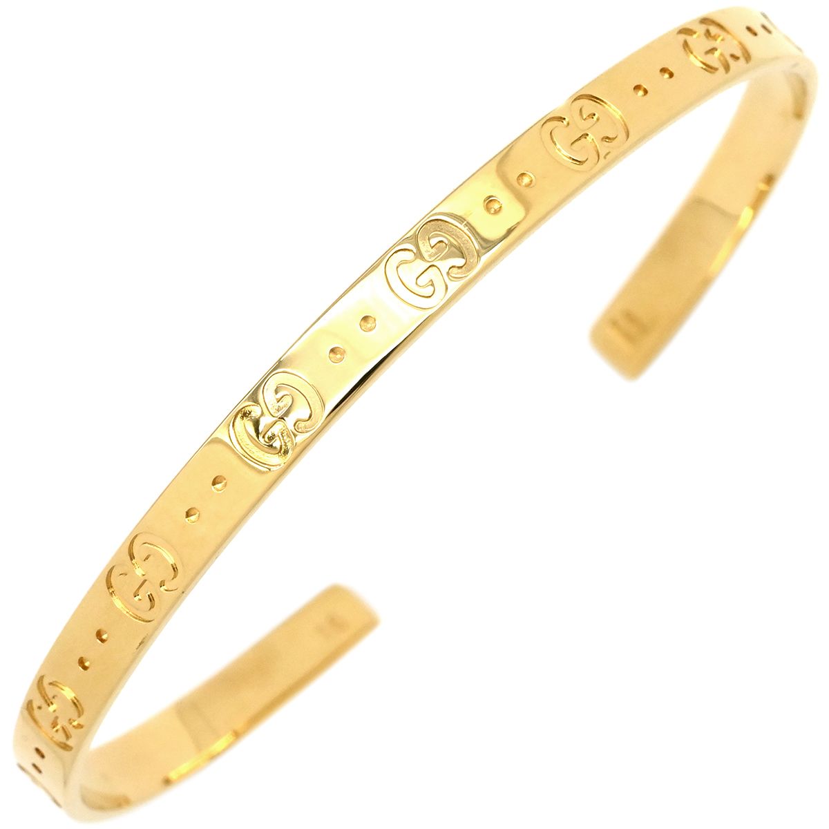 グッチ GUCCI バングル アイコン K18YG イエローゴールド #16 GUCCI ICON ロゴ Au750 18K 18金 434528 箱