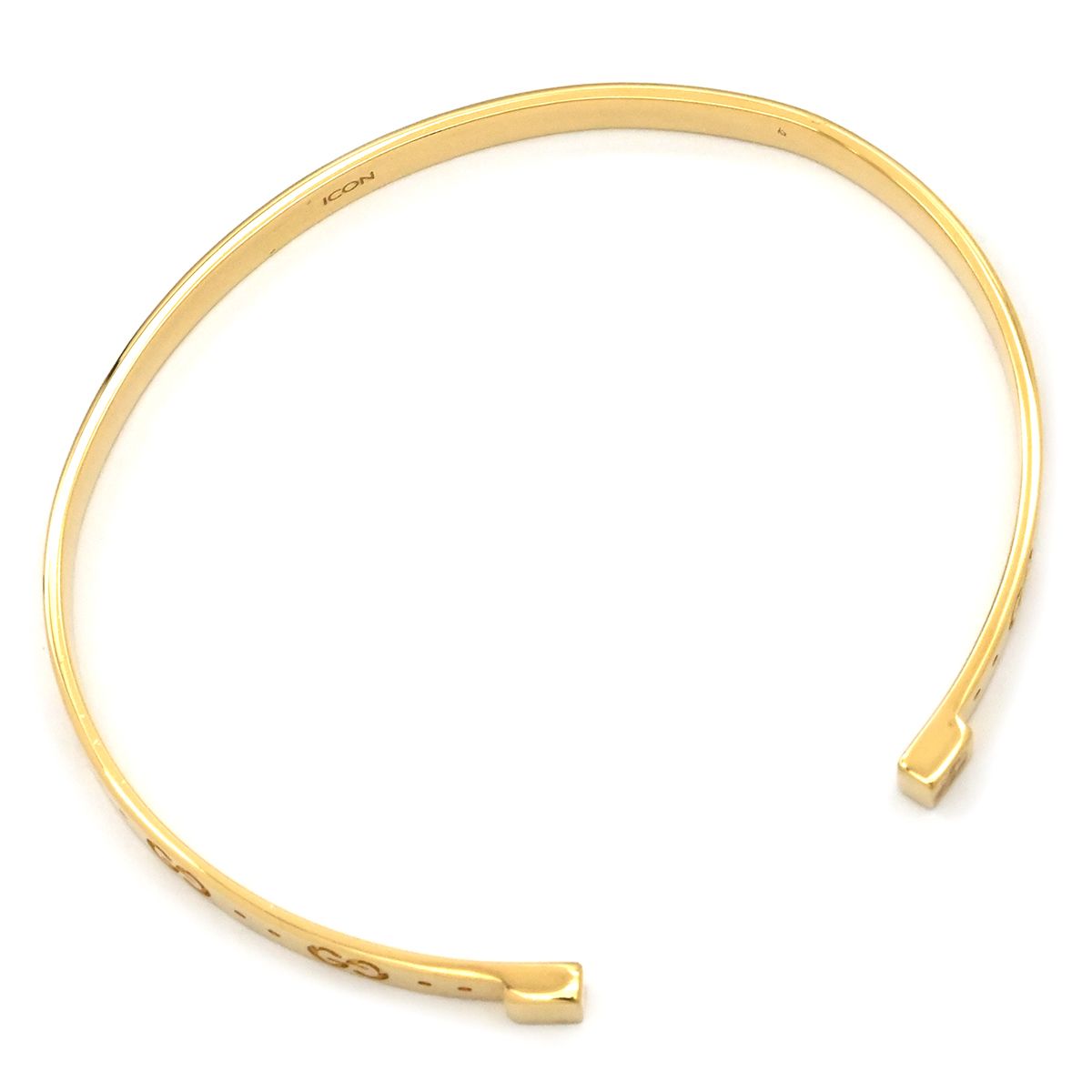 グッチ GUCCI バングル アイコン K18YG イエローゴールド ＃16 GUCCI ICON ロゴ Au750 18K 18金 434528 箱