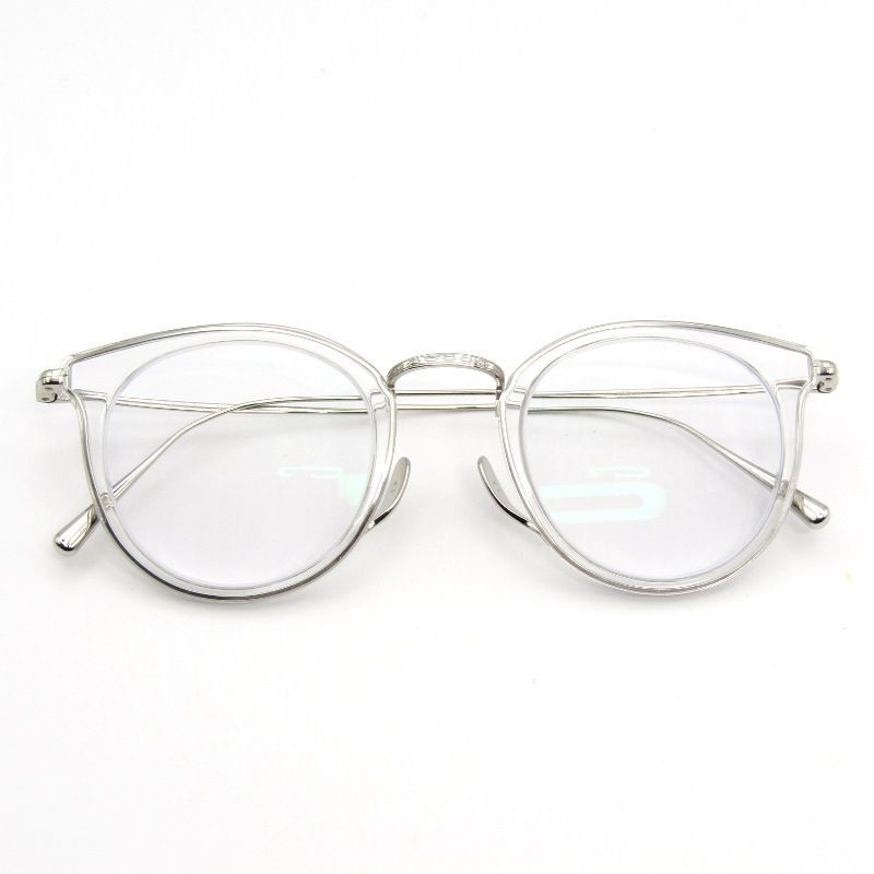 Kame ManNen カメマンネン メガネフレーム KMN-1111 度入り ボストン コンビ CL TS クリア チタニウムシルバー 65009000