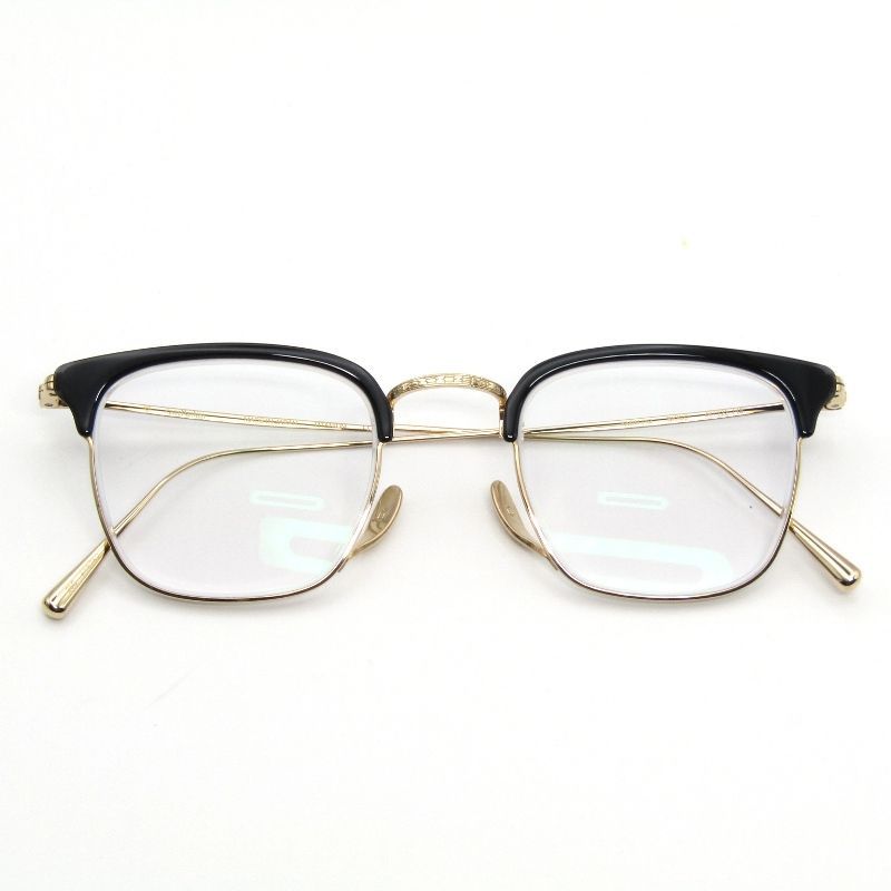 Kame ManNen カメマンネン メガネフレーム KMN-1112 度入り ブロウ BK GD ブラック ゴールド 65008996