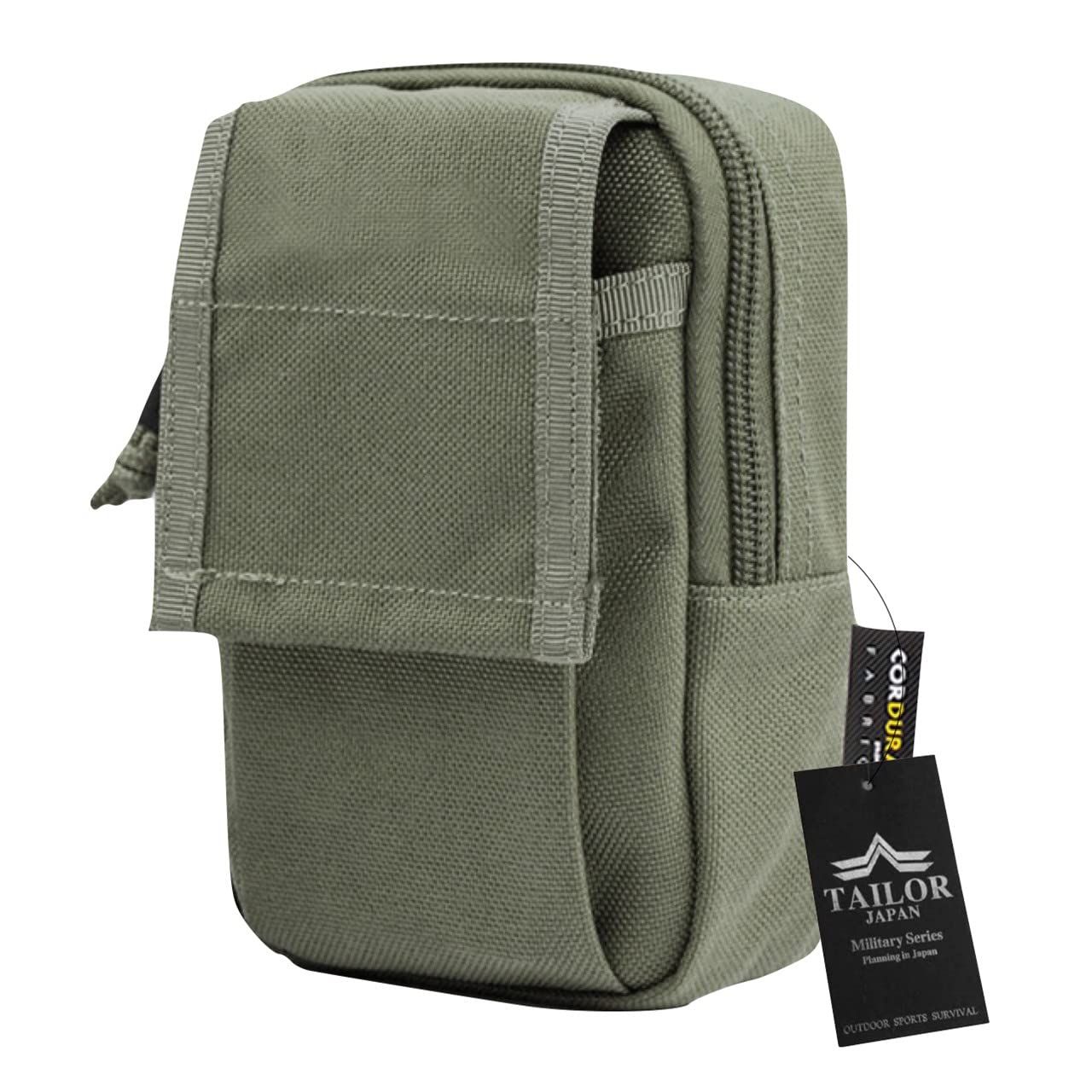 新品 【TAILOR JAPAN】タクティカルポーチ ミリタリーポーチ サバゲーポーチ スマホ サバゲー ベルクロ ミニポーチ アウトドア スポーツ 小物入れ CORDURA コーデュラ1000Dナイロン グリーン OD (レ