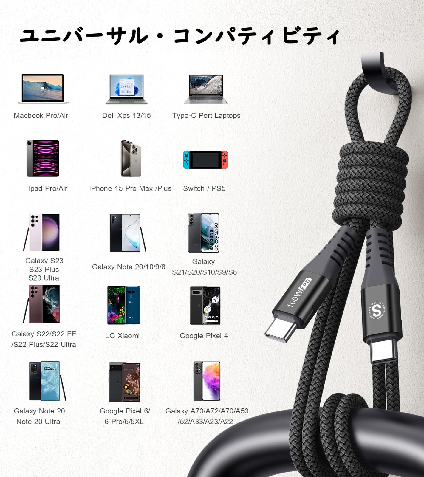 C : USB usb type-c 2M⁄2本セット 新品 USB Cケーブル100W【3m/2本セットPD急速充電5A】Sweguard タイプc ケーブル iPhone 17 16 15充電けーぶるアイフォン15 16いphone16 15 pro MaxMacbook/iPad Pro/Air/M