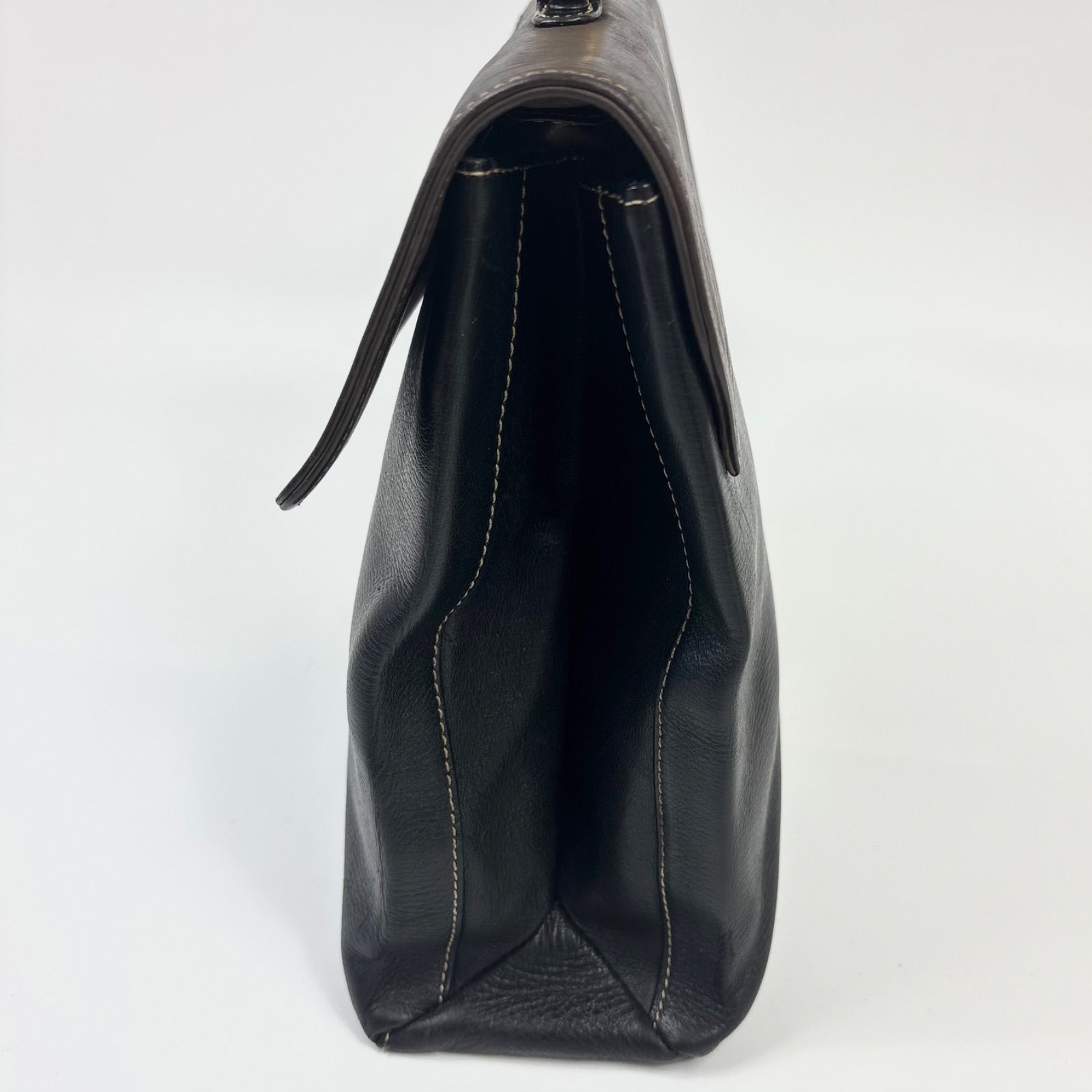 LOEWE ロエベ ベラスケス ツイスト ハンドバッグ トップハンドル バイ レザー ブラック 黒 ブラウン 茶 ゴールド金具 DECORATOM_COM_BR