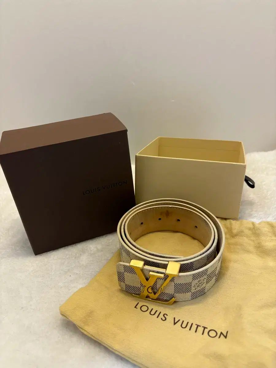 Louis Vuitton ダミエ アズール ベルト ゴールド バックル 27 31