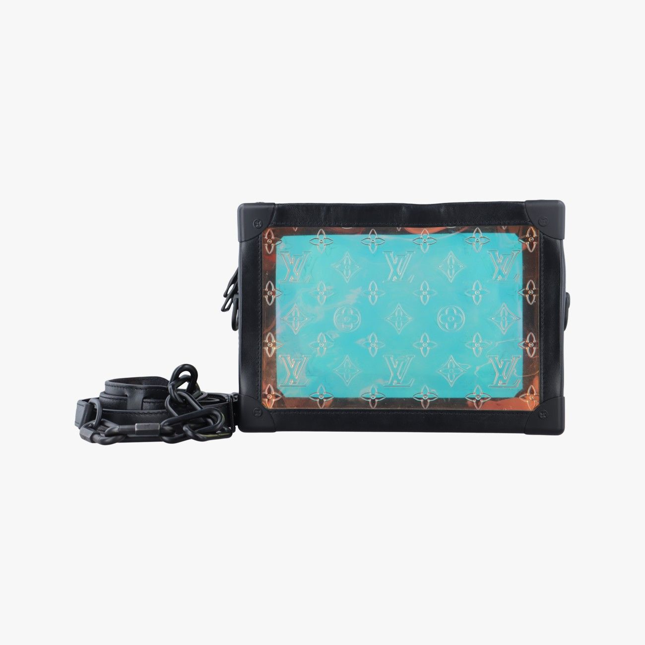 ルイヴィトンLouis Vuittonソフトトランク ホログラム×ブラック モノグラム プリズム×カーフレザー M55932 DU4179 ICチップ