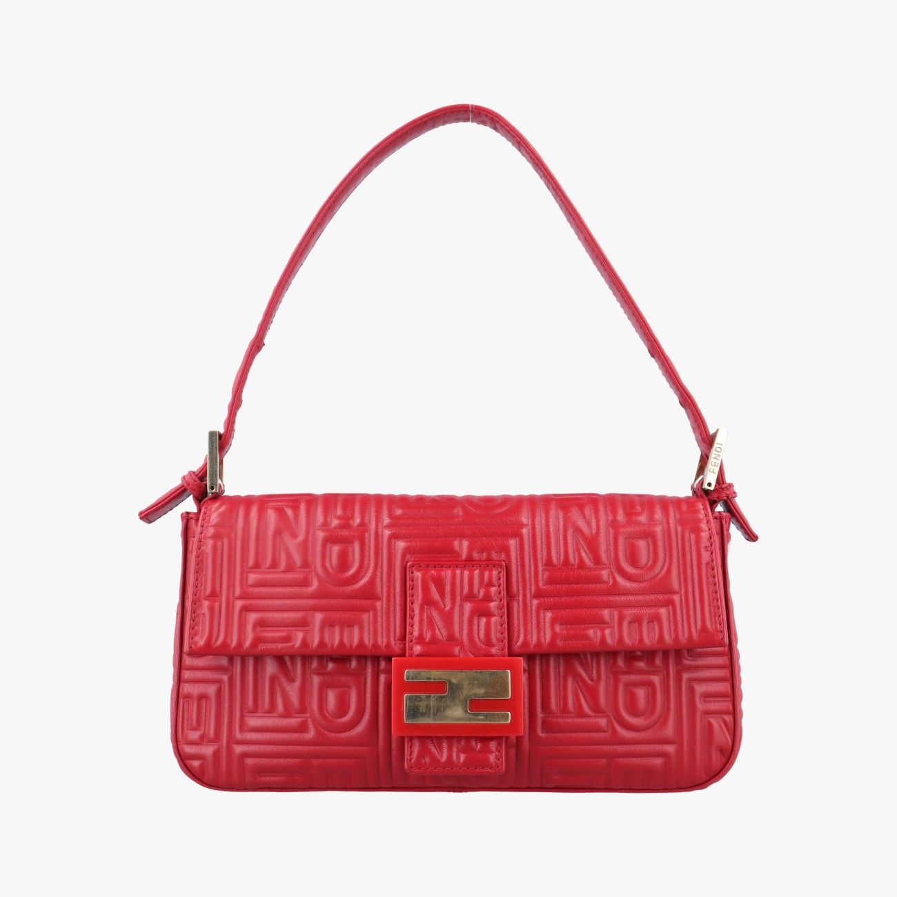 フェンディFendiマンマバケット レッド レザー 8BR600 2415-8BR600-YME-088