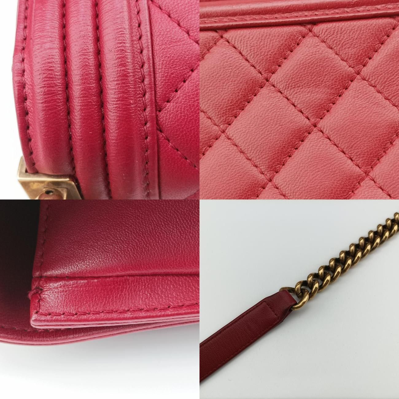 シャネルChanelボーイシャネル レッド ラムスキン A67087 19672046 DECORATOM_COM_BR