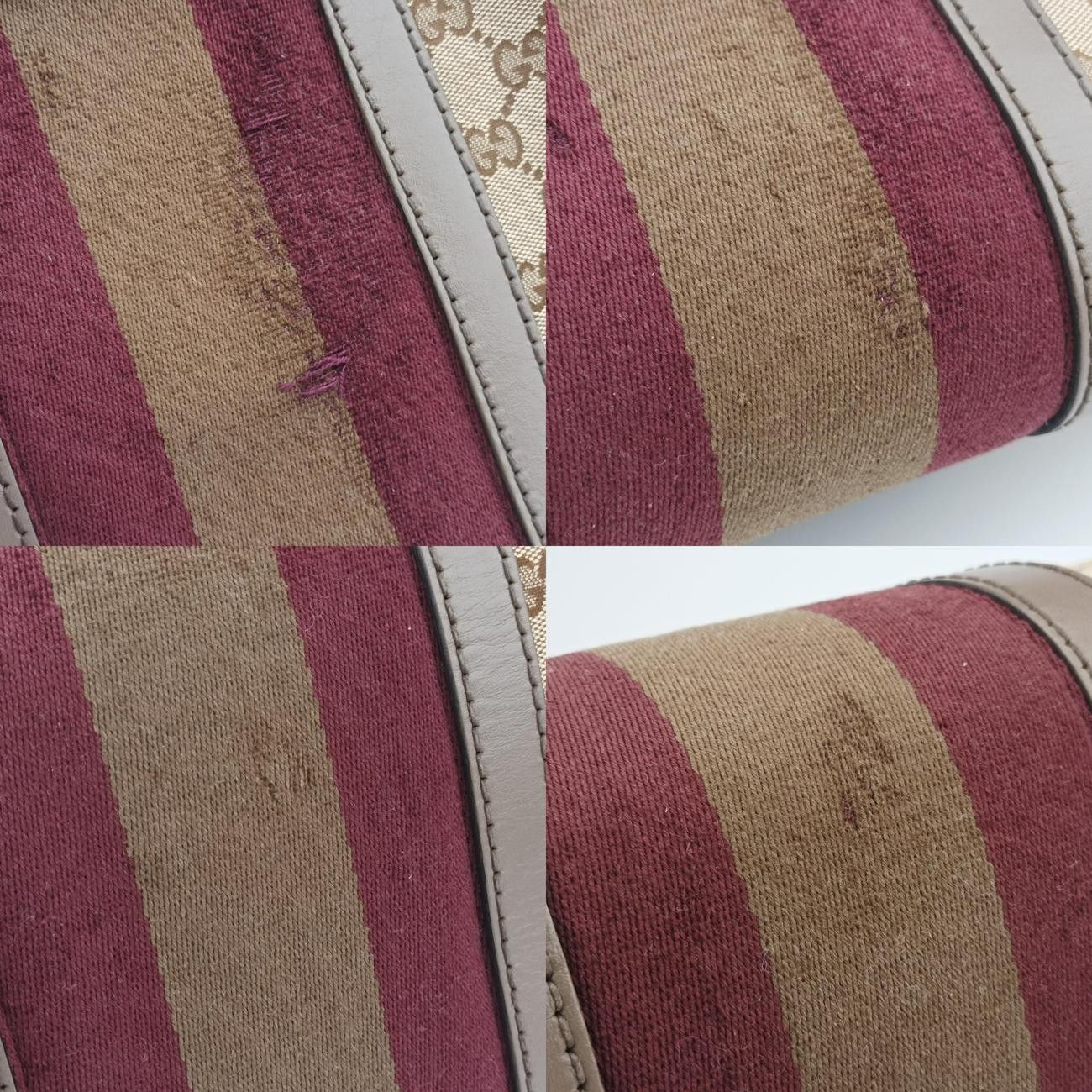 グッチGucciシェリーラインベージュ×レッド×ブラウンキャンバス×レザー