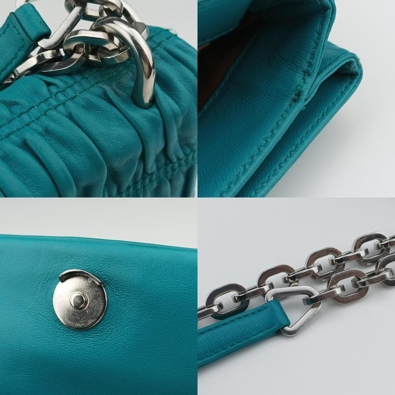 プラダPradaナッパ ゴーフル ネロ ハンドバッグブルーナッパレザー233 DECORATOM_COM_BR