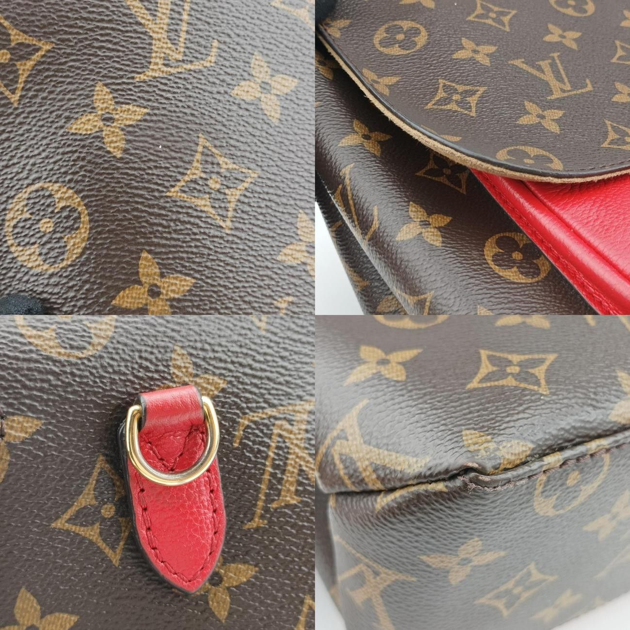 ブラウン系×コクリコ モノグラムキャンバス×カーフレザー