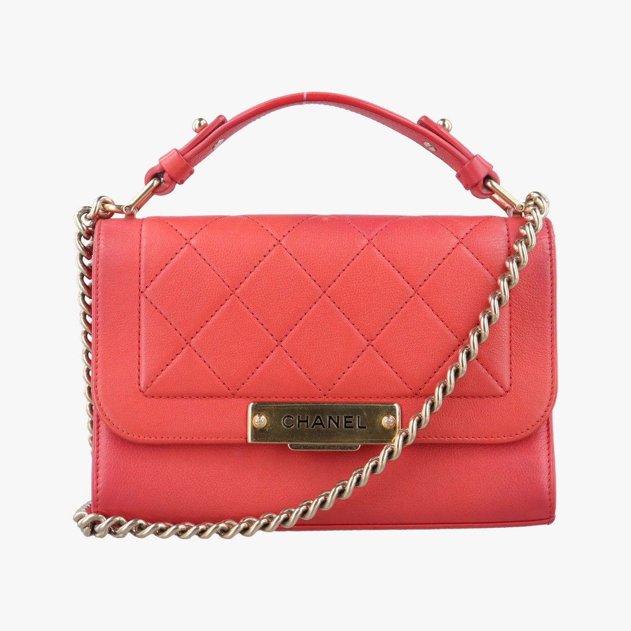 シャネルChanelクリックラベル オレンジ レザー A93701 23592928