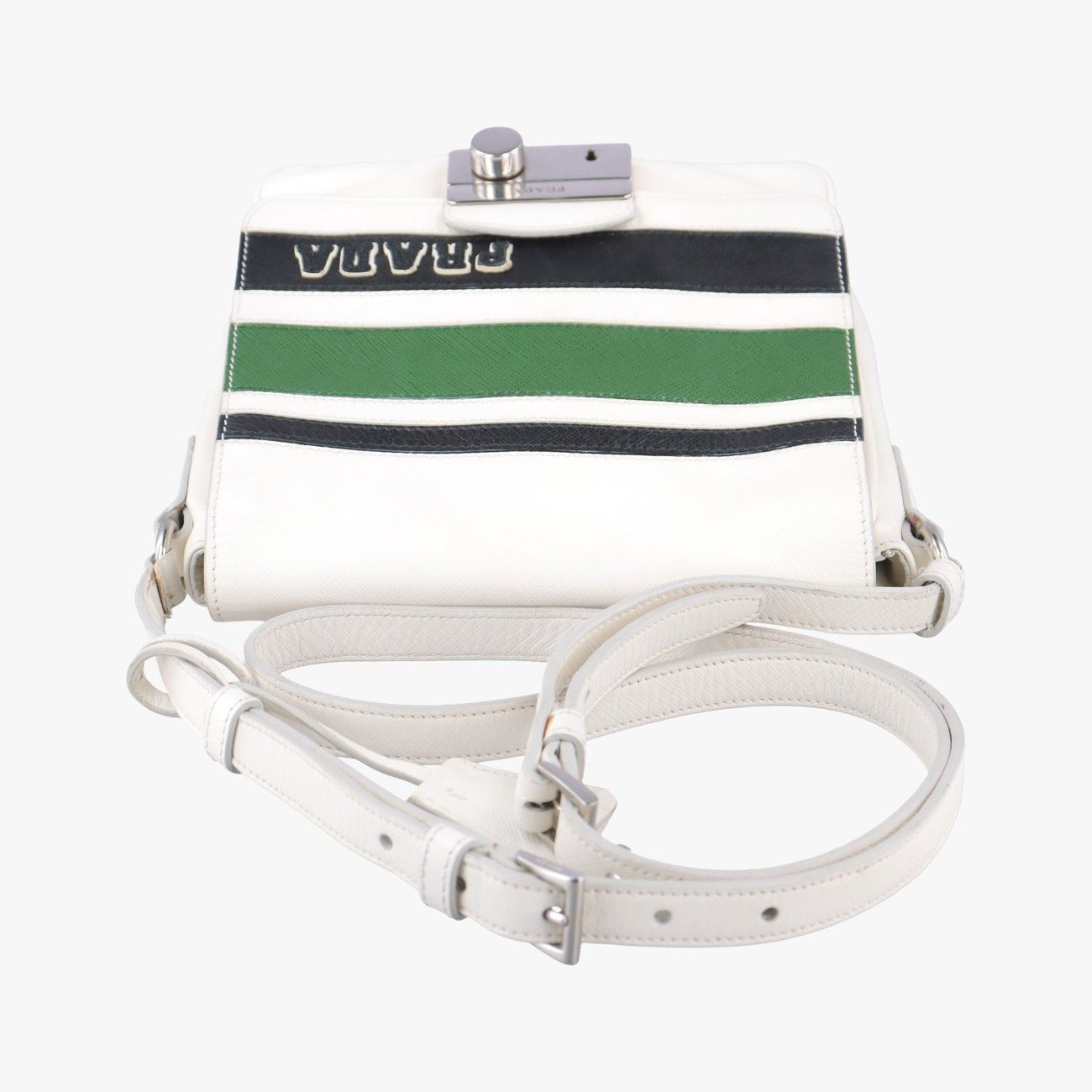 プラダPradaライグサウンドロック ブラック×ホワイト×グリーン